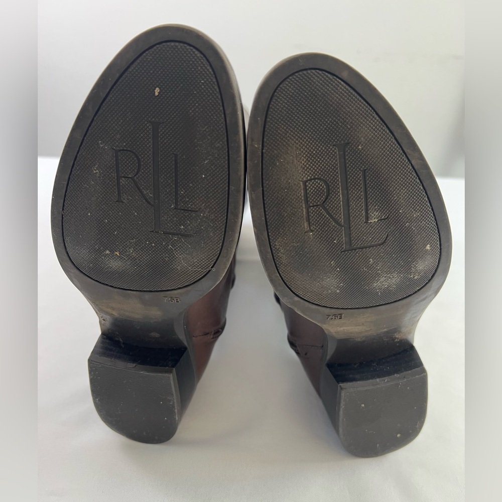 Lauren Ralph Lauren Marion Brown Leather Riding Boots - Picture 11 of 16